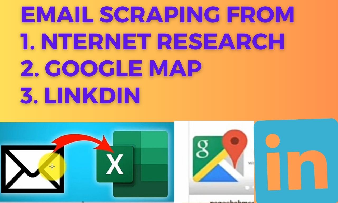 I do Data entry, email scraping with internet resear...