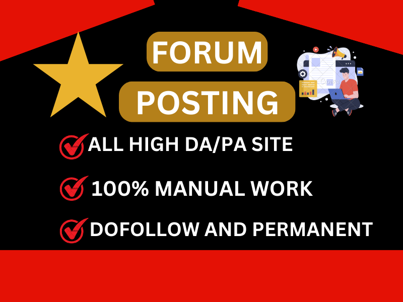 I will create 60 forum Posting do follow backlinks fr...