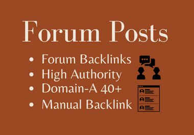 I will do Manual High Quality Forum Posts Backlinks L...