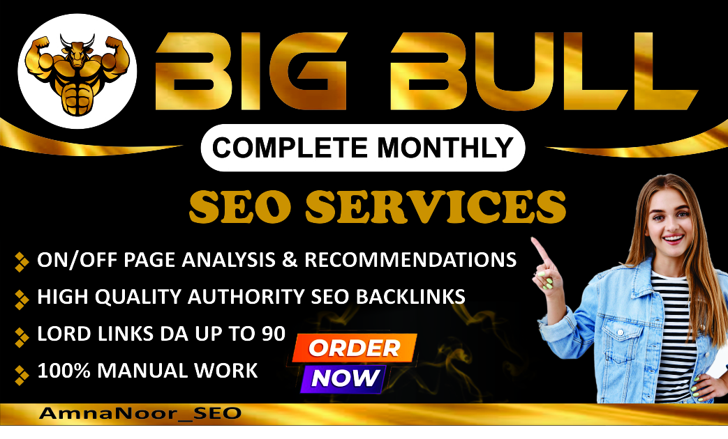Big-Bull complete monthly SEO service with high autho...