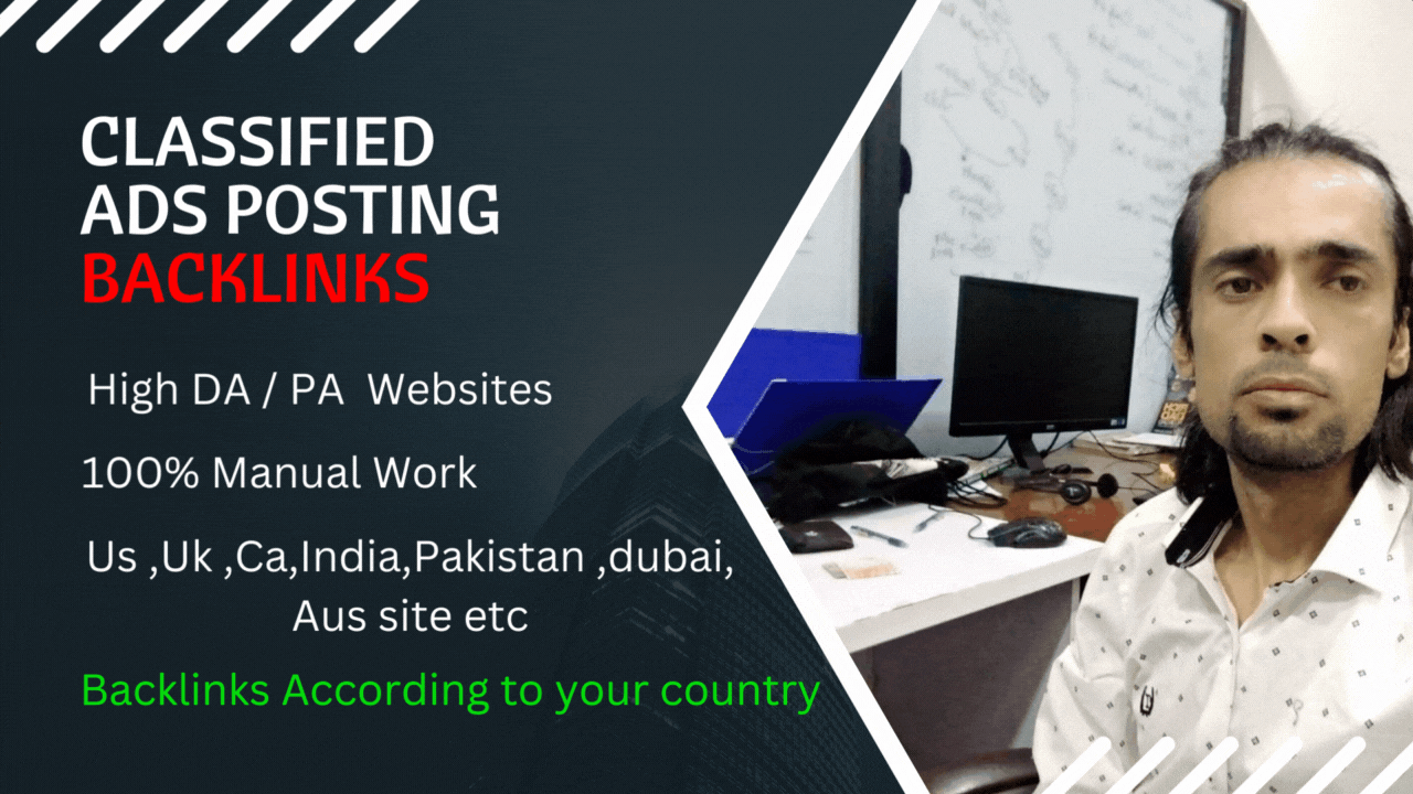 I will do Manually ad posting backlinks 150 on Top Ad...
