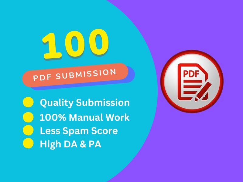 I will manually do 100 PDF Submission backlinks to 10...