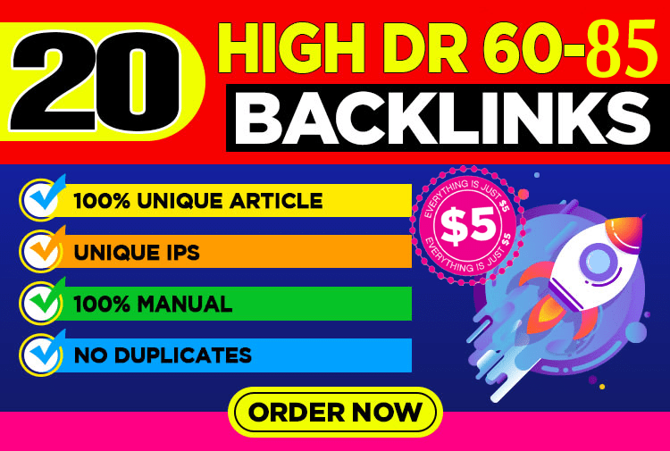 i well create 20 High Authority Quality SEO Backlinks...