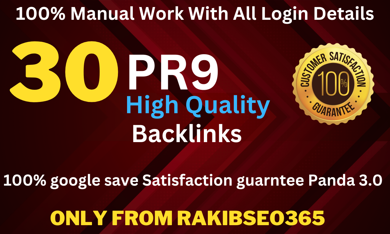 I will create 30 high authority seo backlinks link bu...