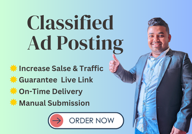 I'll provide 50+ classified ads postings with high-au...