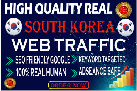 Get 30000 high quality South Korea web traffic to gro...