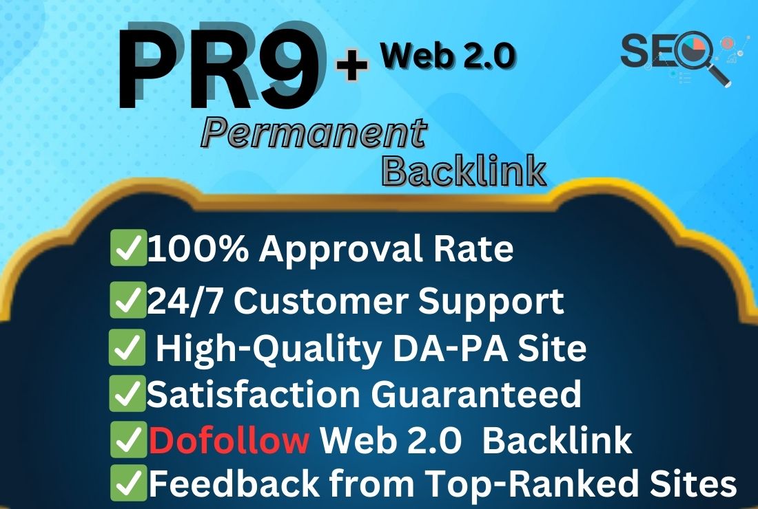I will Do 100 PR9 + 10 Web 2.0 For your Websites Rank...