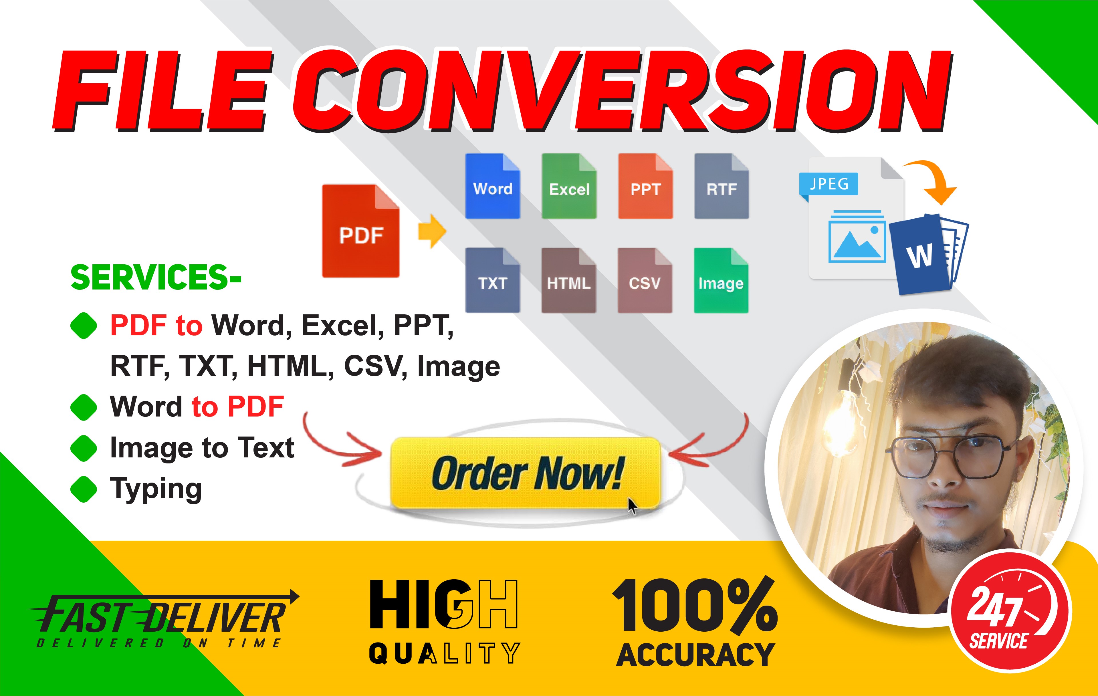 Expert File Conversion Services - PDF to Word, Excel...