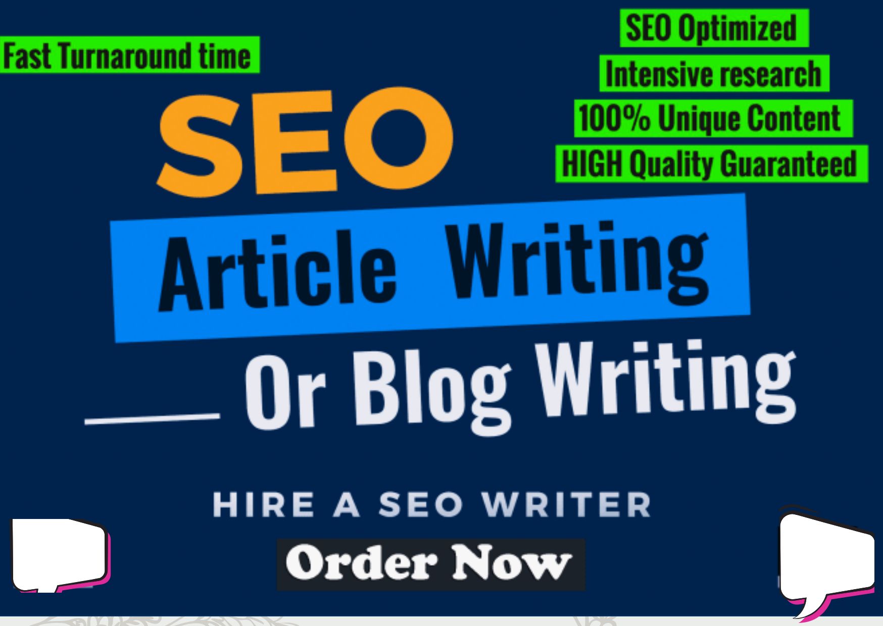I Will Write 2 x 500 Words High Quality SEO Optimized...