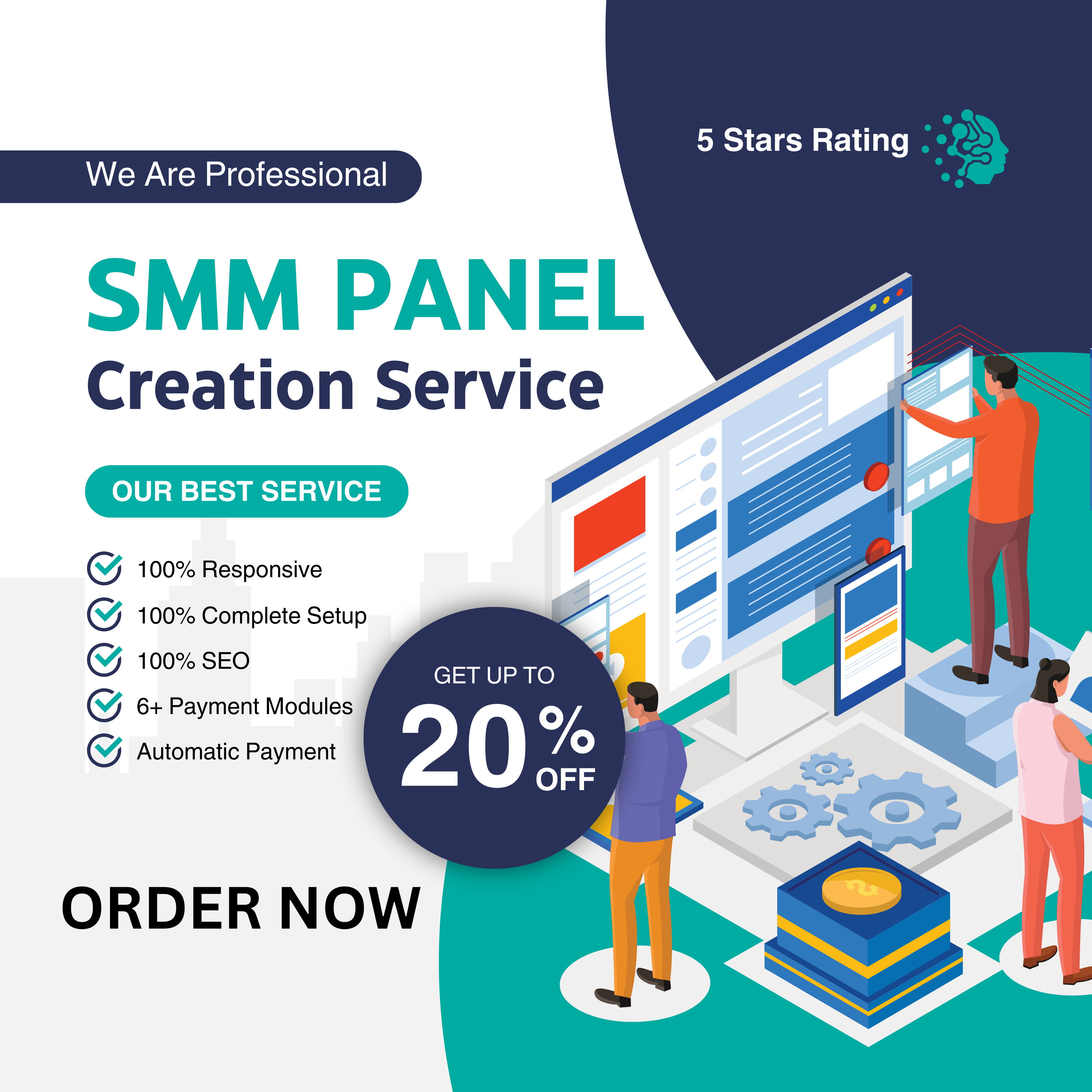 I Will create a SMM panel website for your online bus...