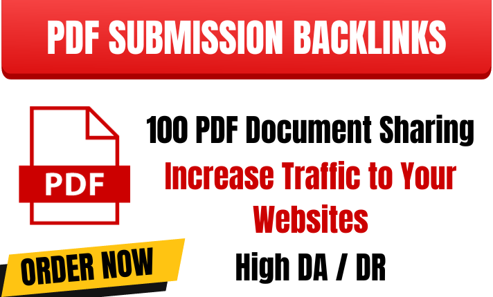 I Will do PDF Submission backlinks 100 document to Sh...