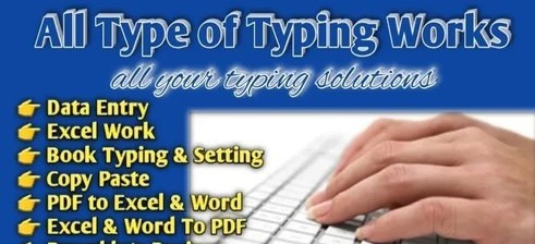 Data entry, manual data entry typing work, convert ...