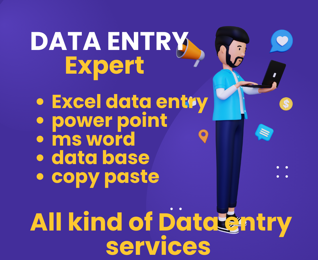 I will do data entry, copy paste, word, and excel ...
