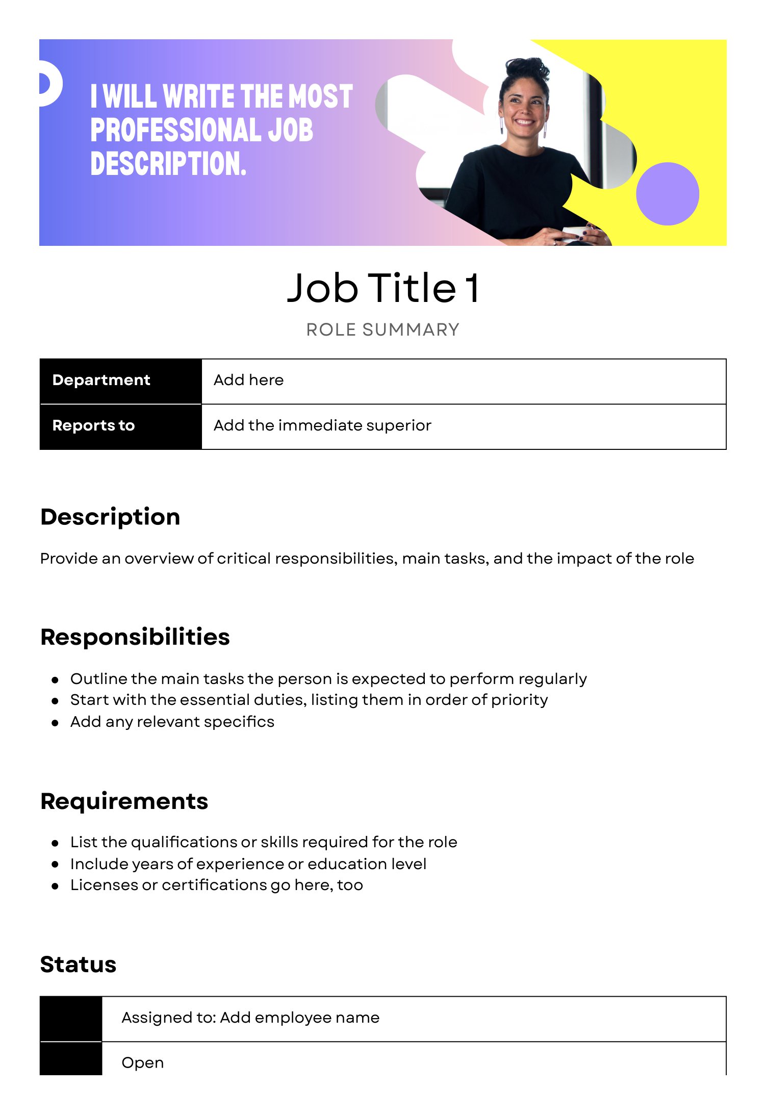 I will write a powerful job description that attracts...
