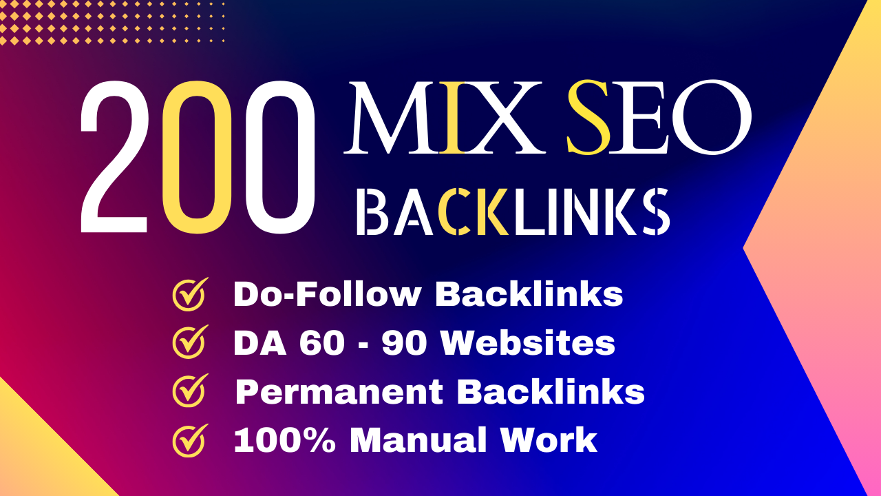 200 Mix Backlinks High Authority DoFollow Links BUY 3...