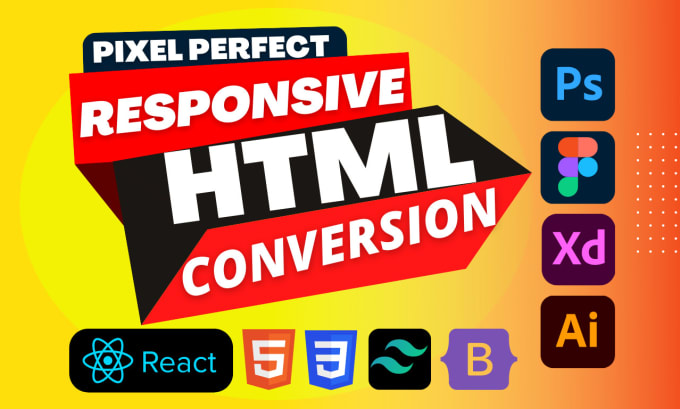 I will convert psd to html, figma to html, xd sketc...