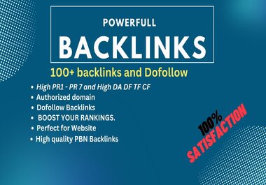 Create 100+ Backlinks High DA TA PR1-PR7 and Dofollow...