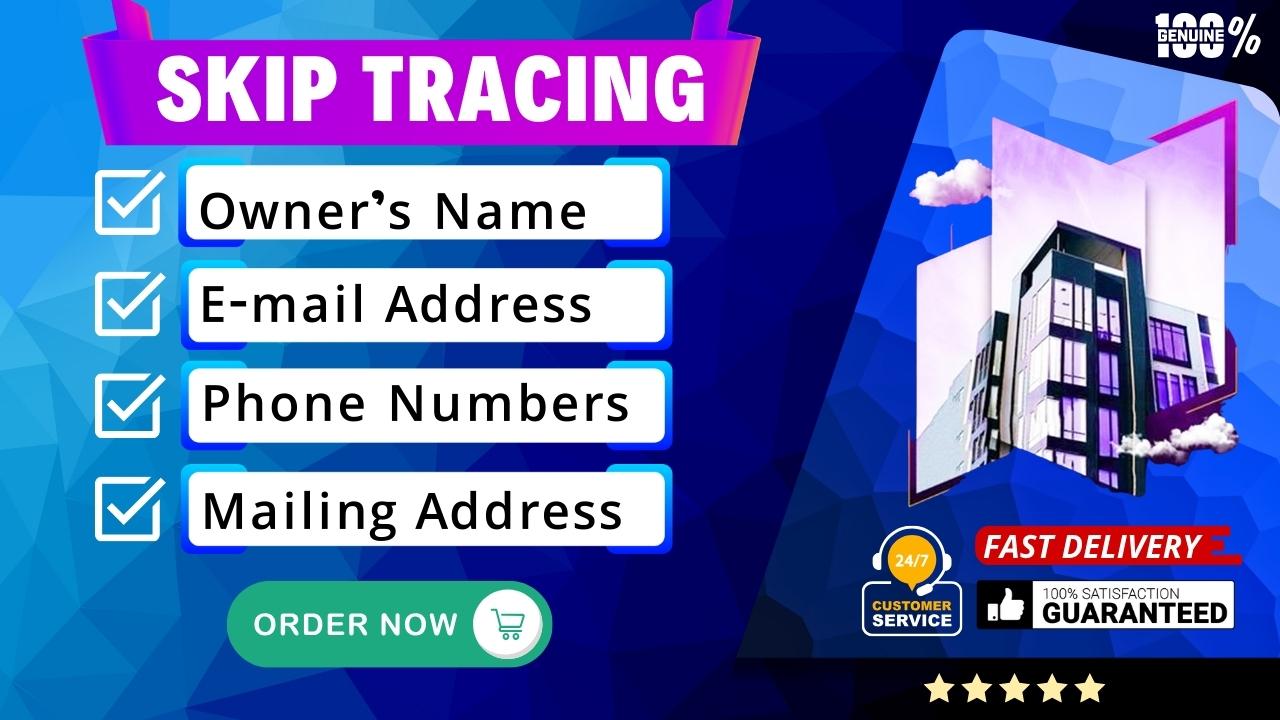 I will providing skip tracing services for the real e...