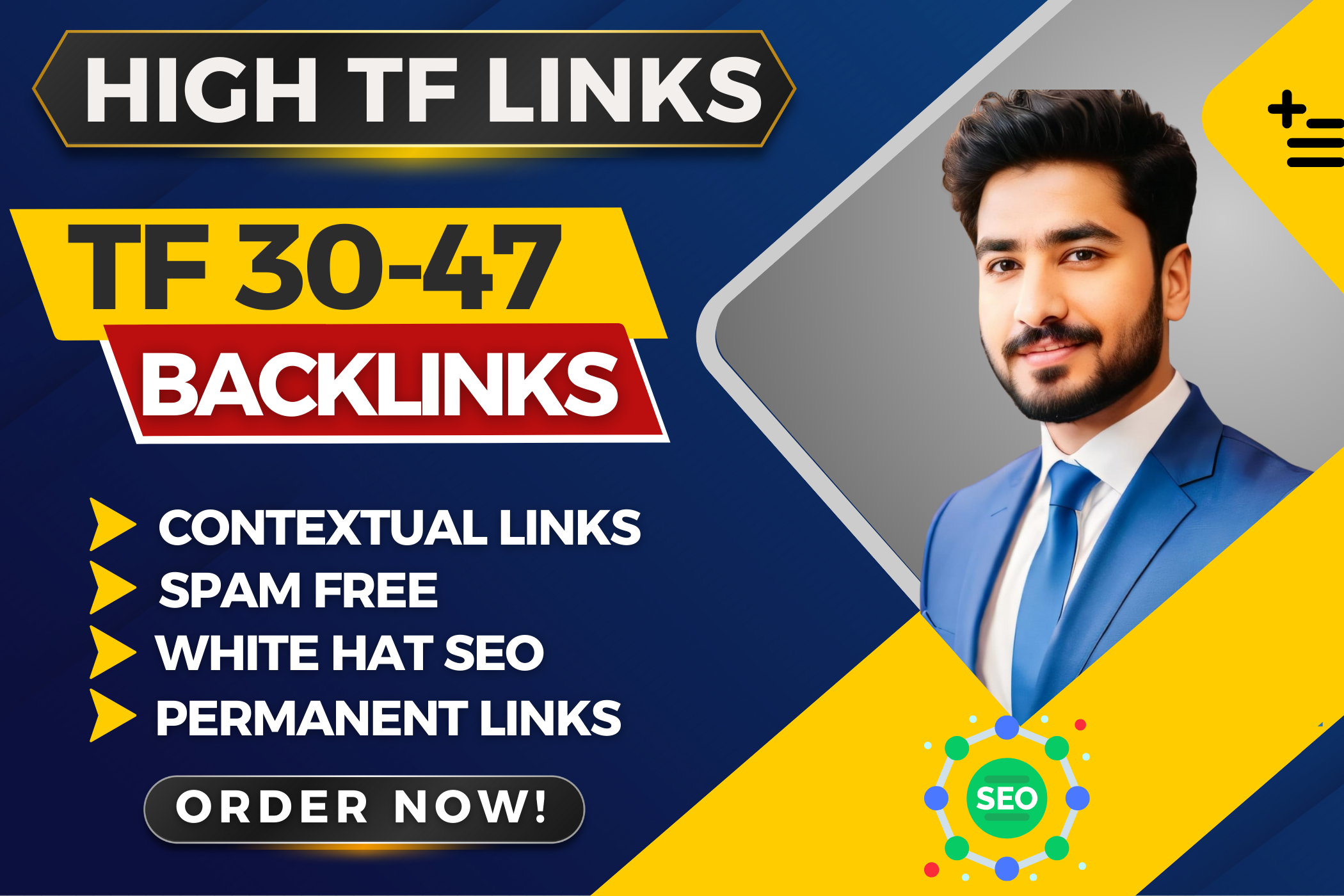 100 High Majestic Trust Flow TF 30+ Dofollow Backlink...