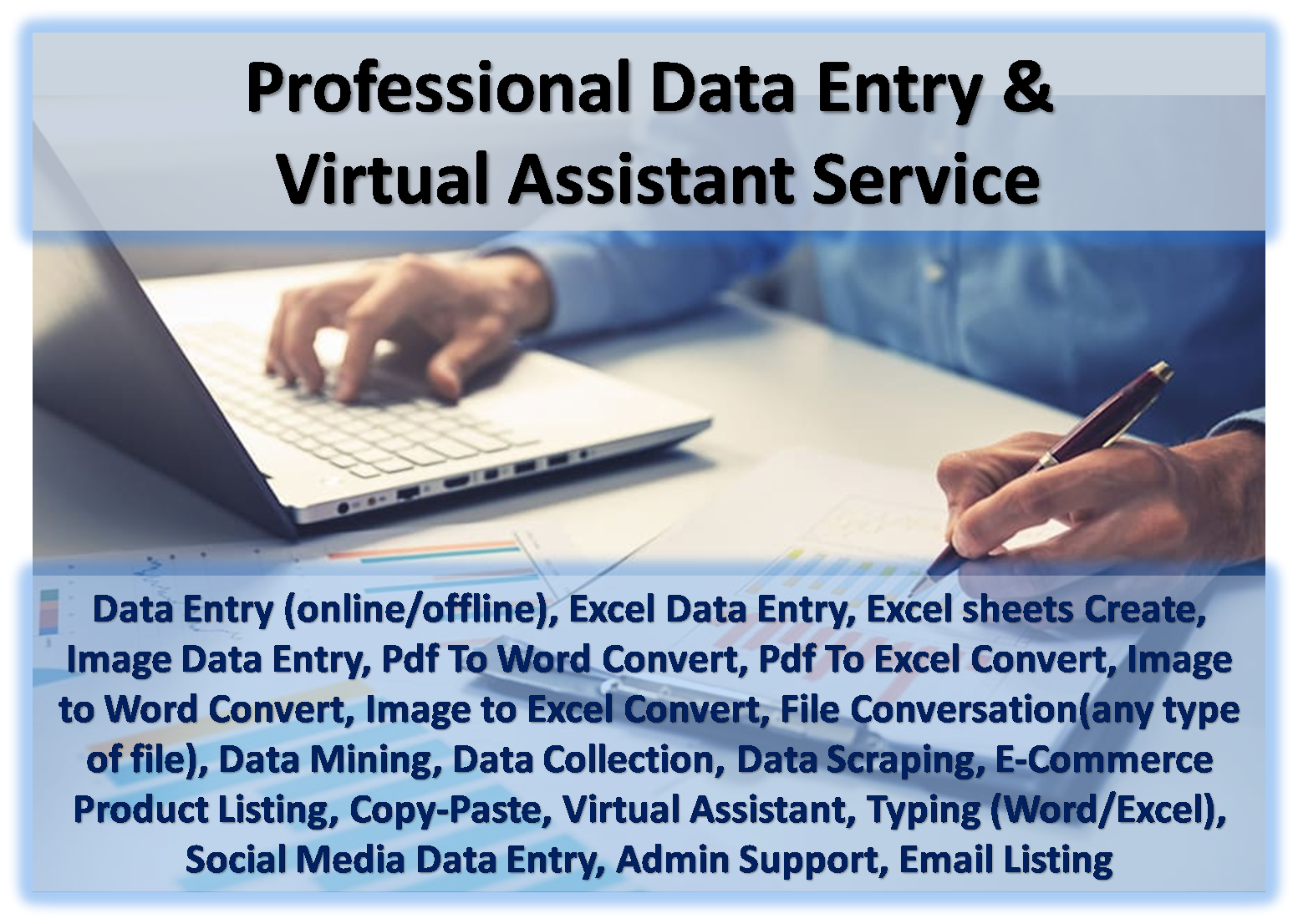 Professional Virtual Assistant & Data Entry, Typ...