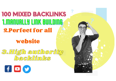 I will do 100 mix backlinks on high authority website...