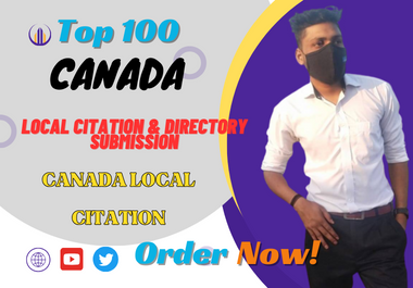 I will do top 100 Canada local citations and director...