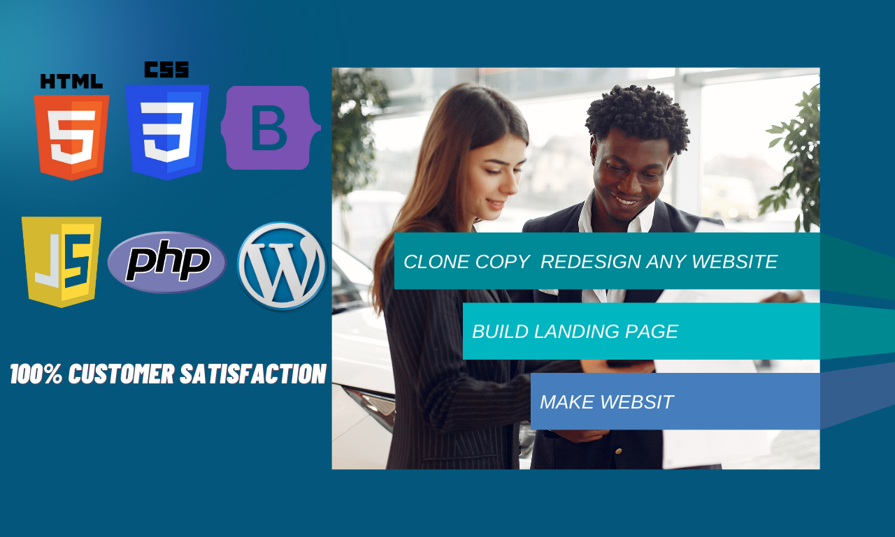 clone copy or redesign any website using html css js ...