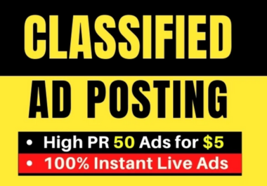 I will post 120 professional classified ads on top cl...