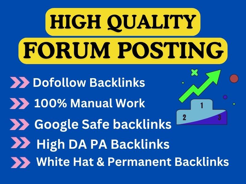 I will do manually 60 forum posting dofollow backlink...