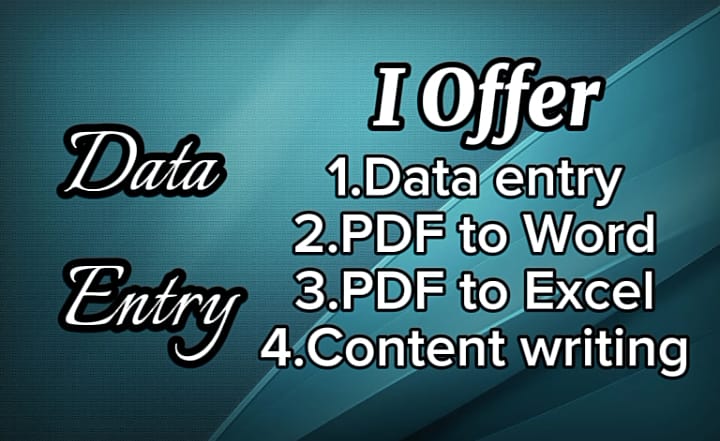 I Offer PDF to word, PDF to excel, Content writing, D...
