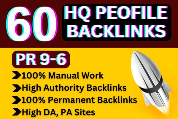 I will manually create 60 SEO profile backlinks from ...