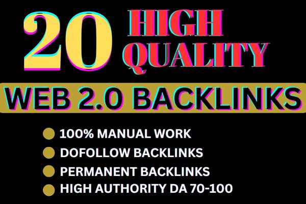 20 High quality Dofollow Web2.0 Blog Backlinks Manual...