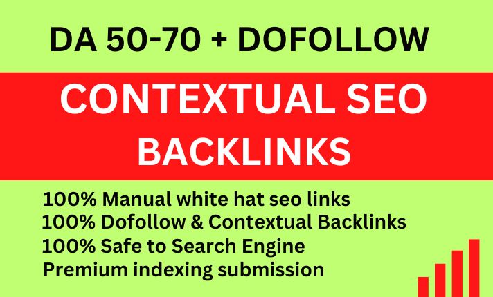 I will build da 50 to 70 dofollow contextual backlink...
