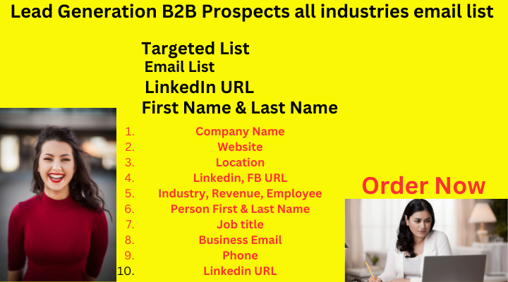 I will do a b2b lead generation email connection and ...