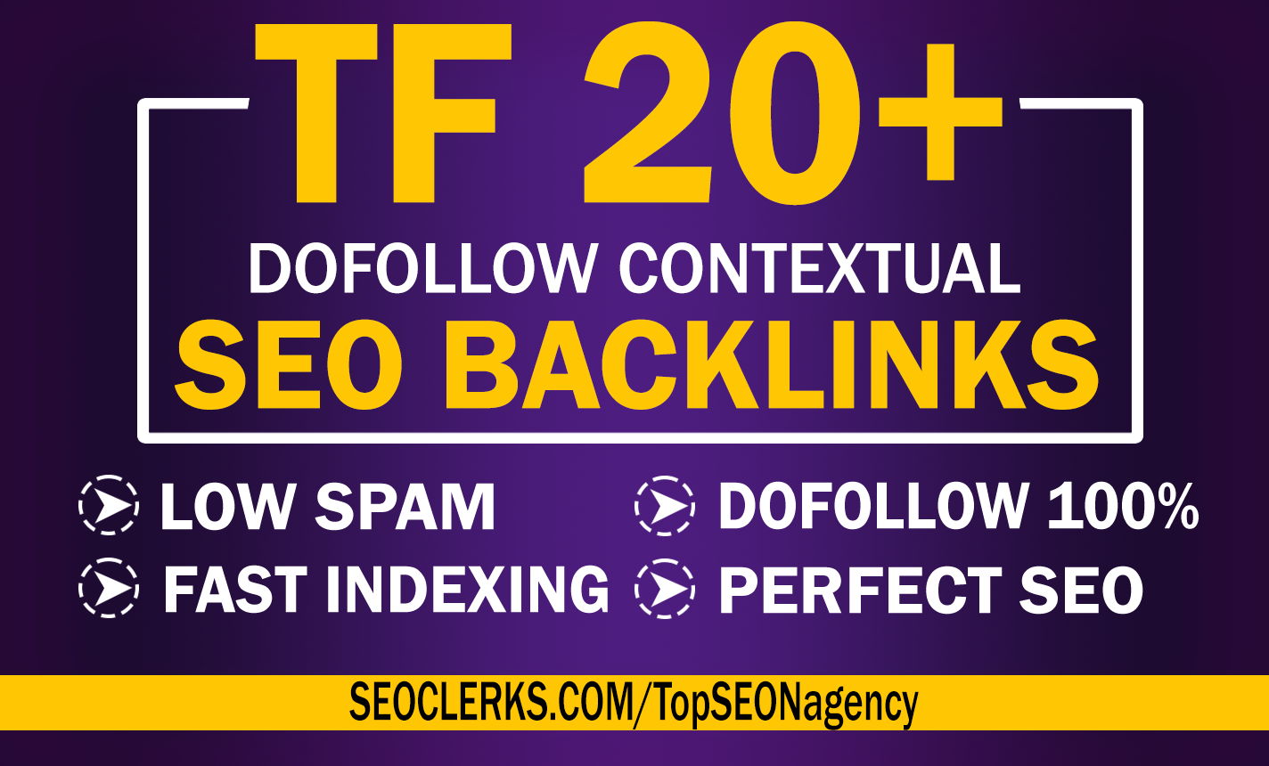 10 high authority trust flow TF 20plus contextual SEO...