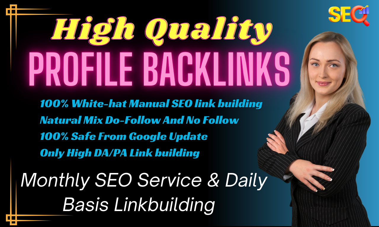 I will authority social profile backlinks for SEO lin...