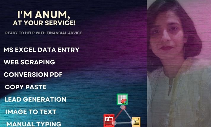 I am a freelancer. I can do data entry, web scraping...