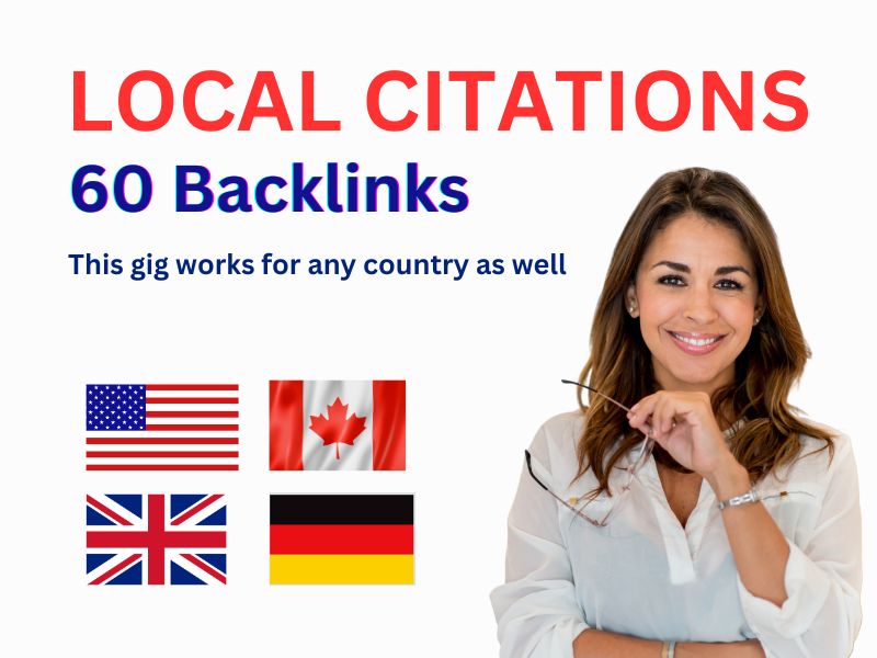 I will build 60 local citations & listings for bu...