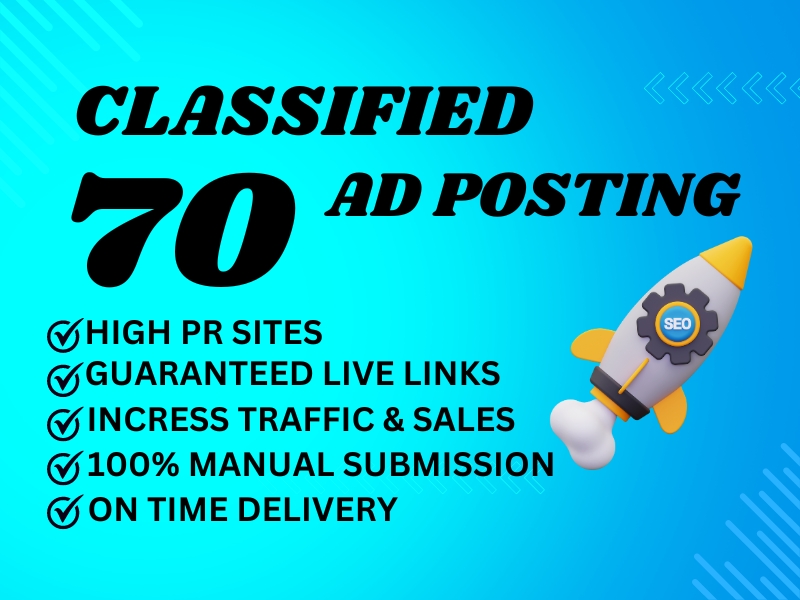 I will manually provide 70 classified ad posting in t...