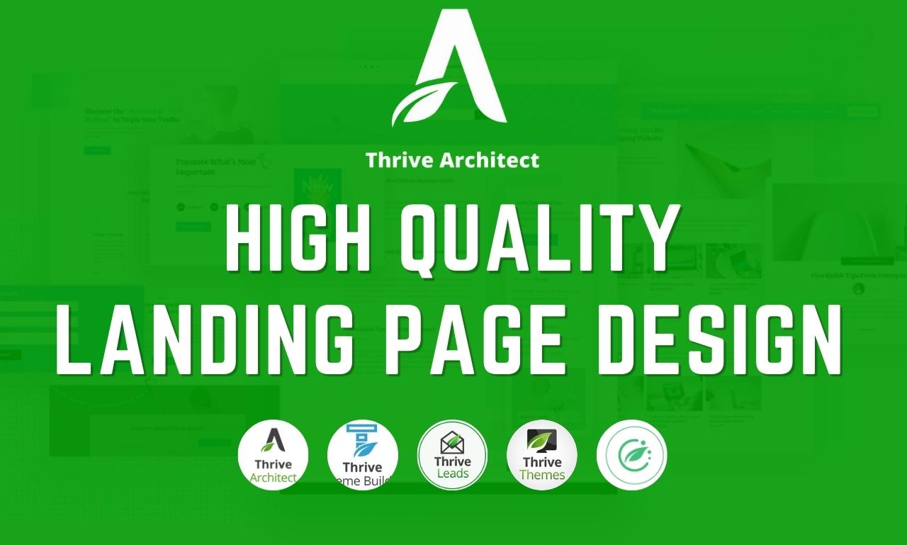 Design wordpress landing page using thrive architect,...