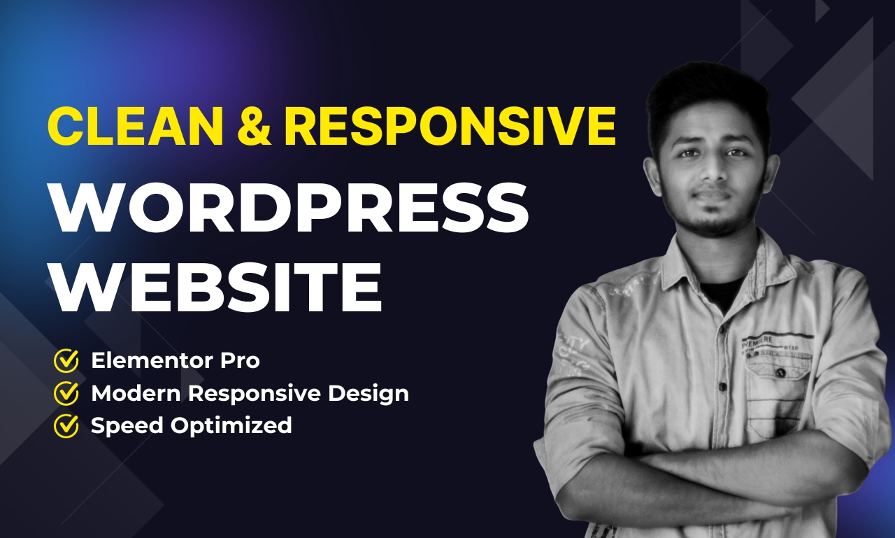 Design clean and modern WordPress website with Elemen...