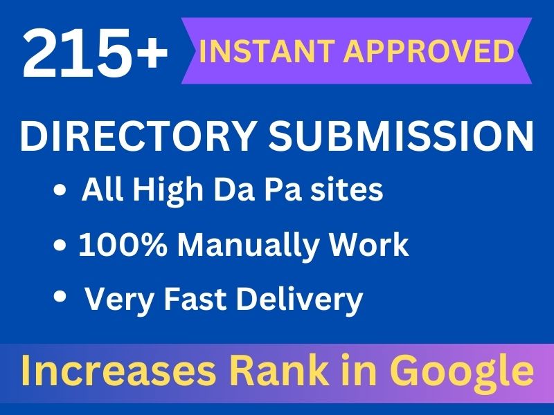 Instant Approved 215 Directory backlinks for website ...