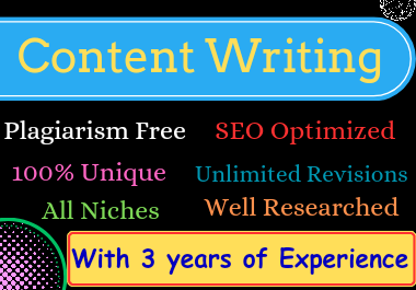 I will provide you 500-1000 words SEO optimized conte...