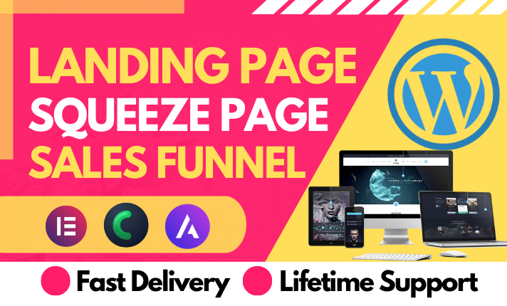 I will build wordpress landing page design, sales pa...