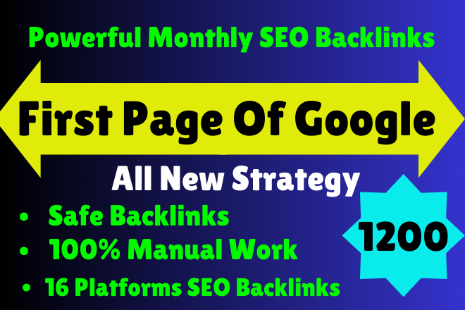 Complete Monthly 1200 SEO Backlinks Service Package f...