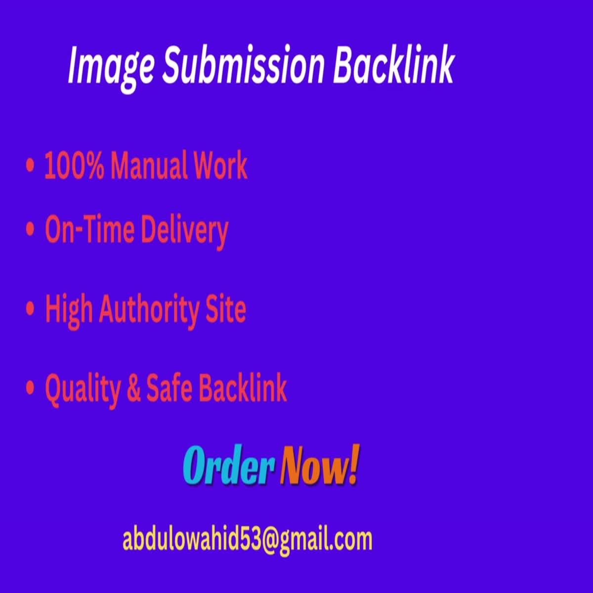 I will do 100 Image Submission Backlinks high authori...
