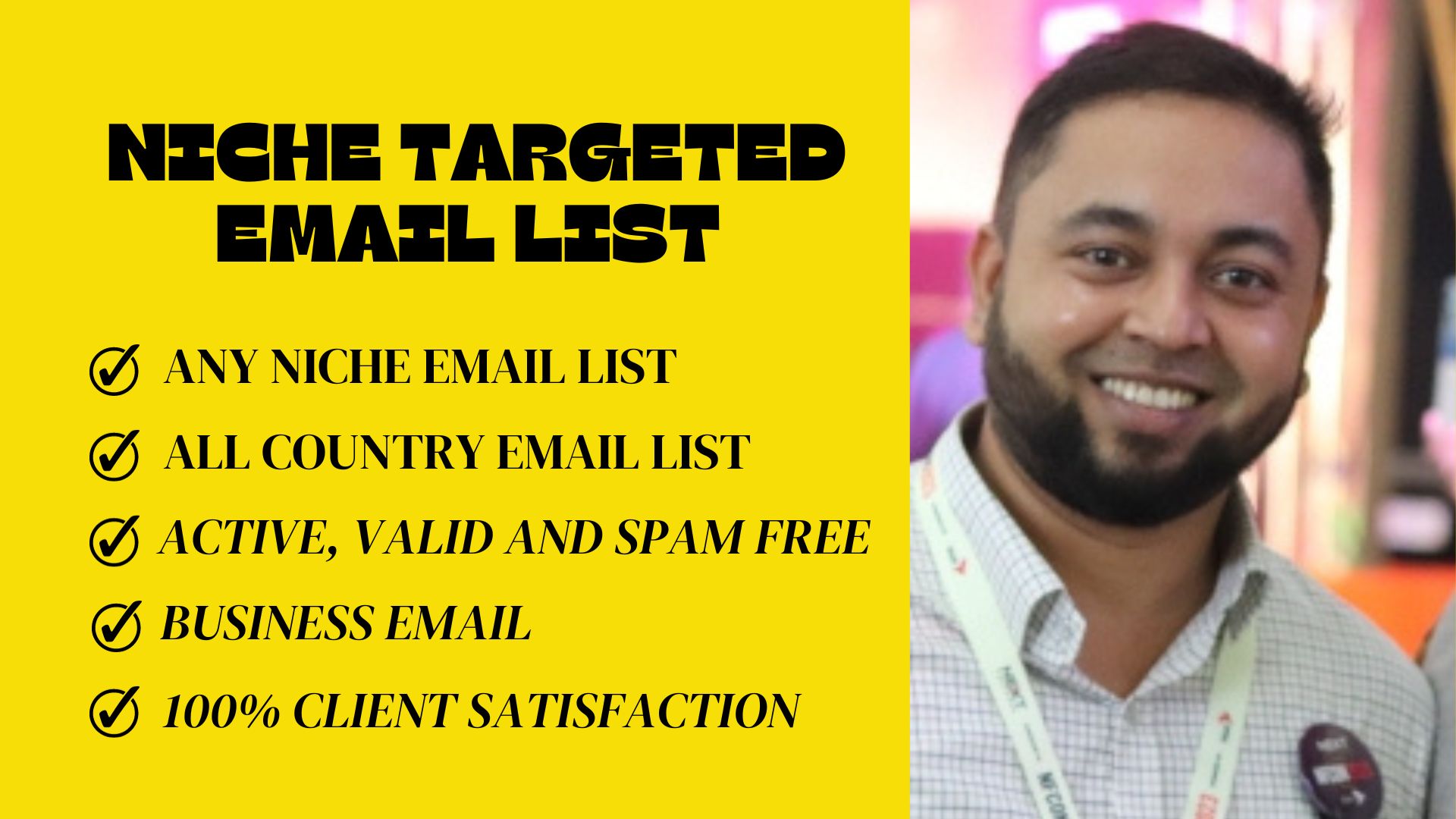 100k Niche-targeted active and verify bulk email list...