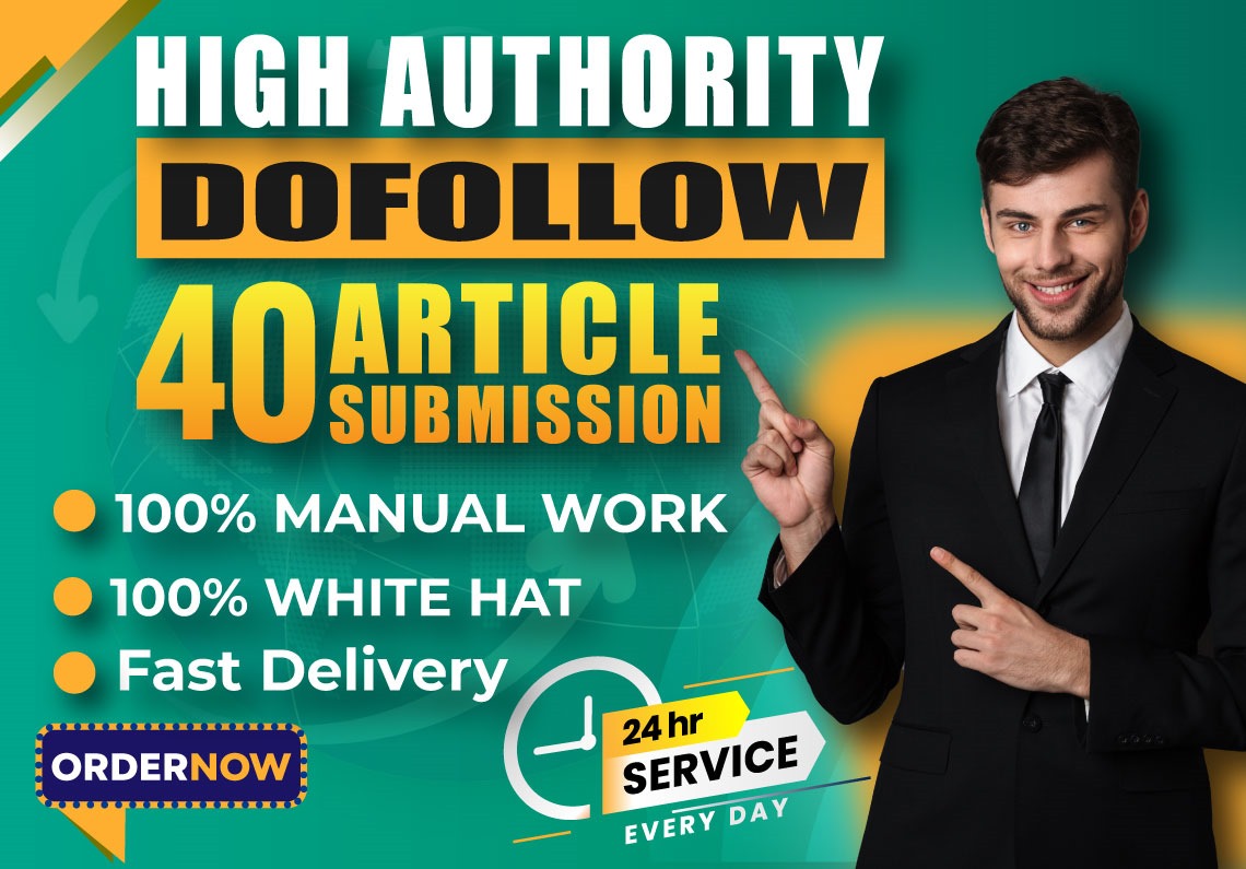 I will create manually 50 article submission backlink...