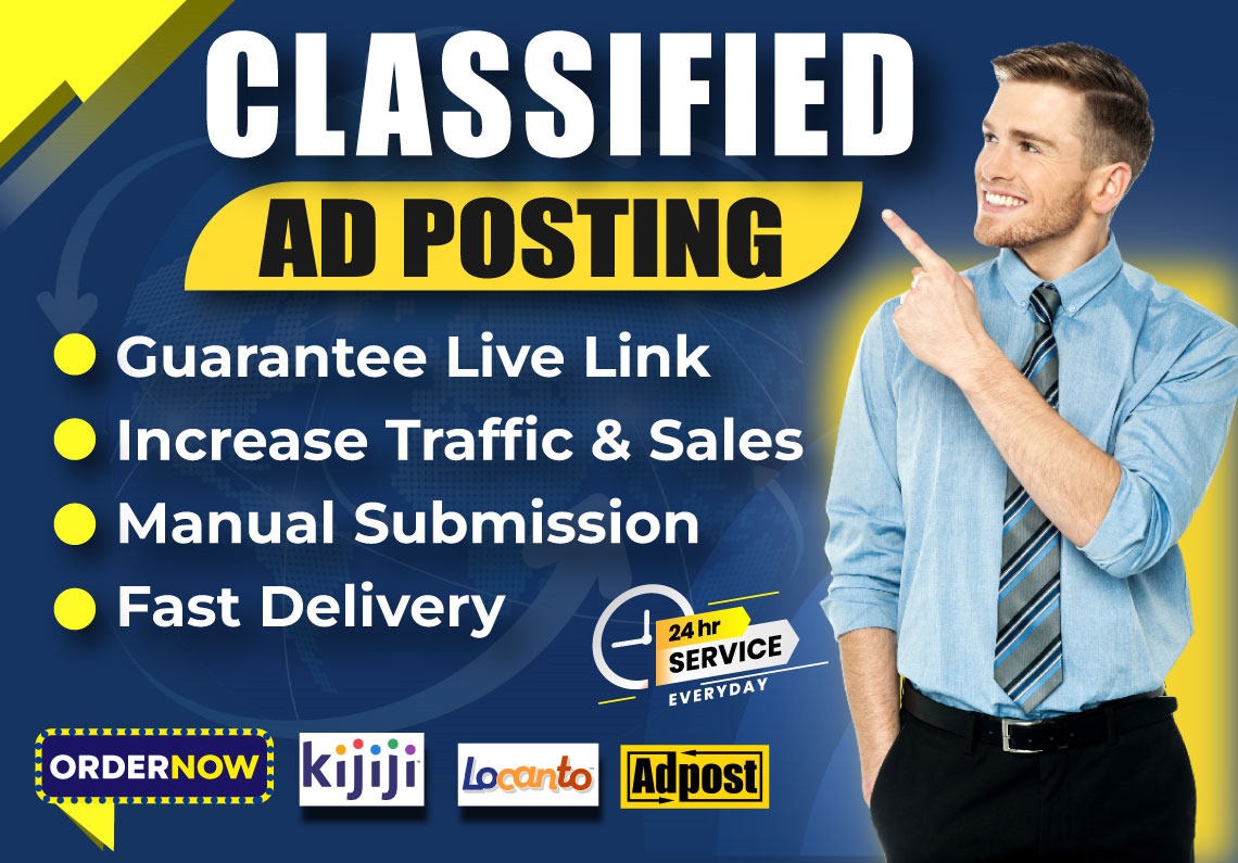 Create 40 Manually Classified Ad Posting for the top ...