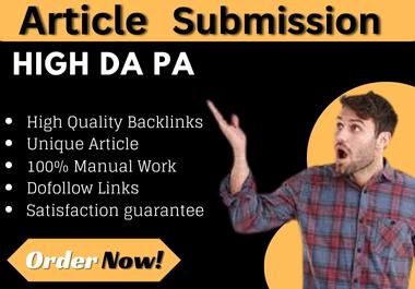 I Will Make 35 Unique Article Submission with Dofollo...